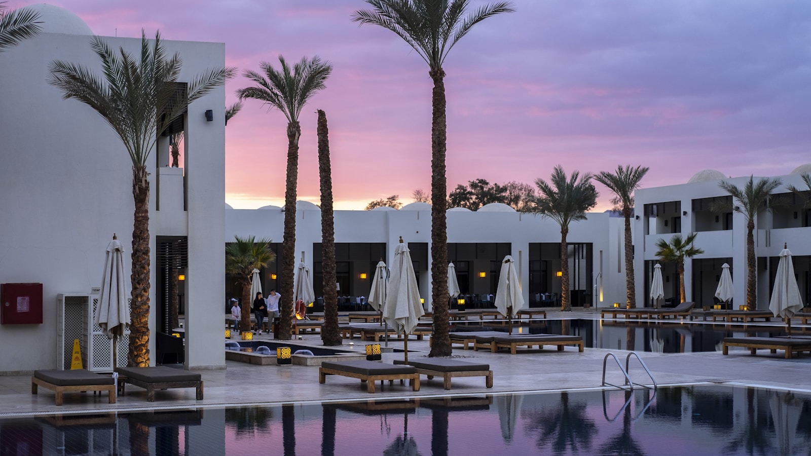 Luxurious hotel room with modern amenities